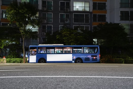 a picture of a bus commercial for Mock up photo