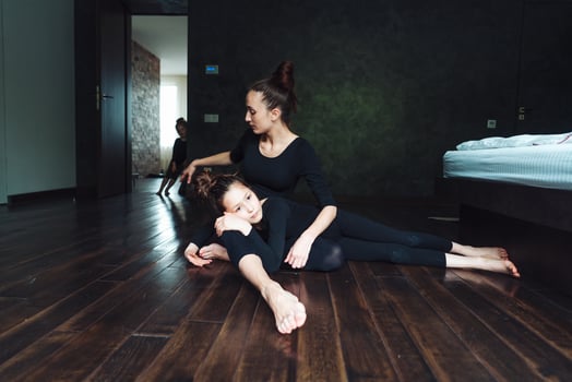 Mom and two daughters spend time together photo