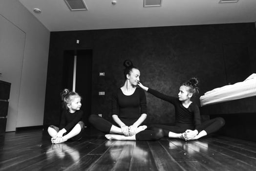Mom and two daughters spend time together photo