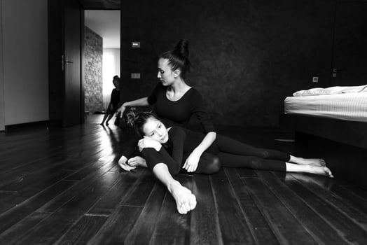 Mom and two daughters spend time together photo