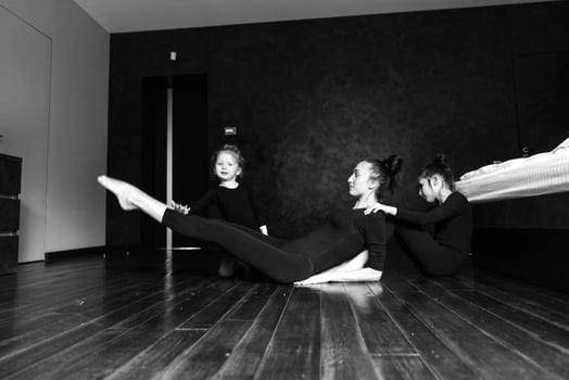 Mom and two daughters spend time together photo