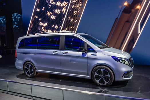 FRANKFURT, GERMANY - SEPT 2019 silver gray MERCEDES-BENZ V-Clas photo