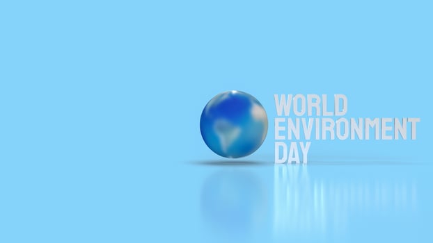 The earth and white word for world environment day concept 3d rendering photo