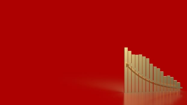 The gold chart and arrow for business concept 3d rendering photo