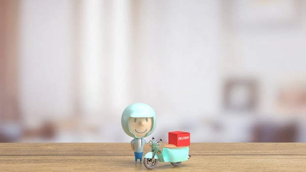 A  rider delivery for business concept 3d rendering photo