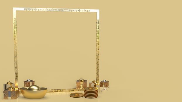 gold 2022 and gift boxes  for Chinese new year  concept 3d rendering photo