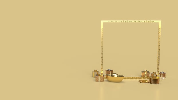gold 2022 and gift boxes  for Chinese new year  concept 3d rendering photo