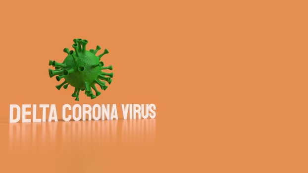 The delta corona virus for medical or sci concept 3d rendering. photo
