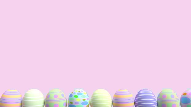 The Easter eggs flat lay image for Easter Day  holiday concept 3d rendering photo