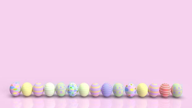 The Easter eggs flat lay image for Easter Day  holiday concept 3d rendering photo