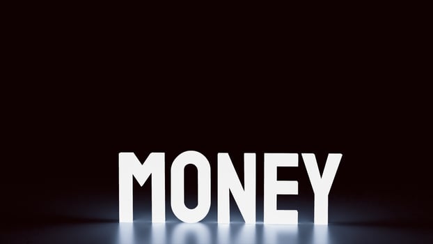 money word glow in the dark for business concept 3d rendering photo