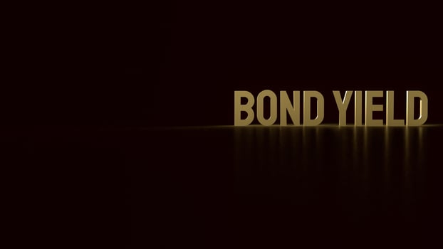 The gold bond yield text  for business concept 3d rendering photo