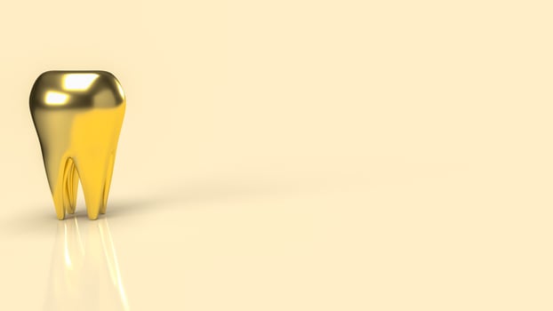 gold tooth  for dental or medical concept 3d rendering photo