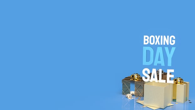 Boxing Day word and gift boxes  for shopping concept 3d rendering photo