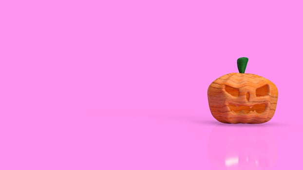 pumpkin halloween on pink background for holiday concept 3d rendering photo