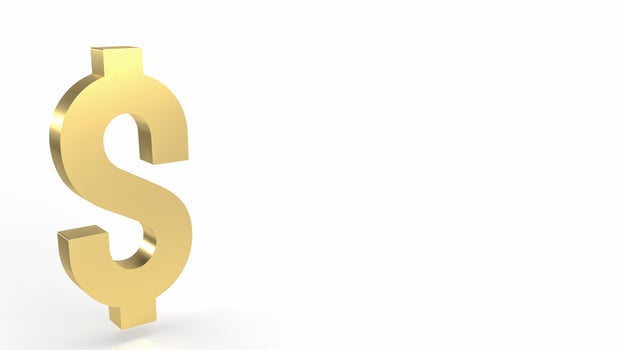 gold gold dollar symbol on white background 3d rendering photo