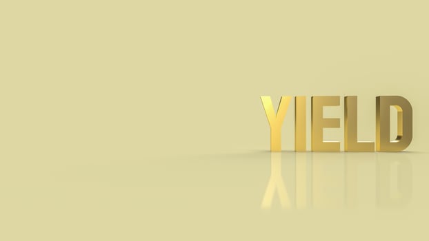 gold text yield for business concept 3d rendering photo
