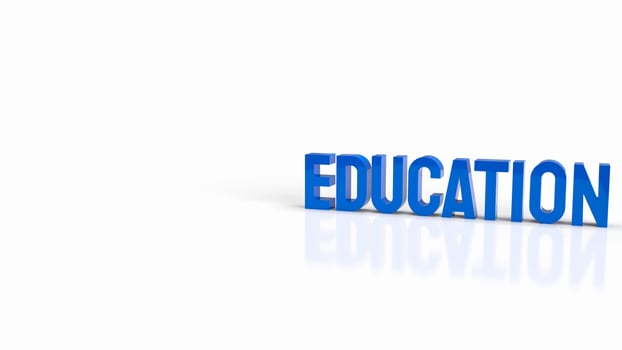 blue text on white background for education concept 3d rendering photo