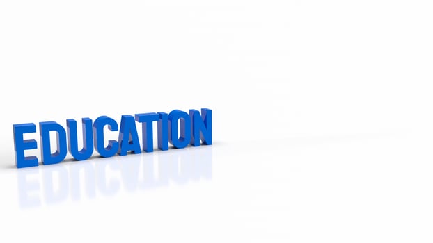 blue text on white background for education concept 3d rendering photo