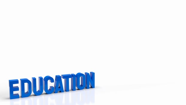blue text on white background for education concept 3d rendering photo