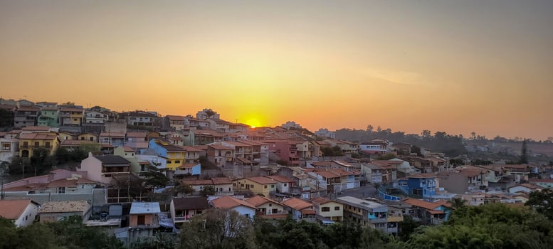 sunset view in late afternoon in Brazil on sunny day photo
