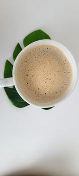 white cup of tasty and aromatic Brazilian breakfast photo