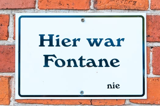 Joking sign Fontane wasnt here. photo