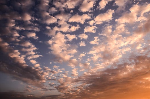 Sunset view with clouds photo