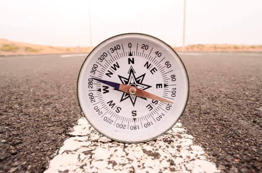 Compass on the road photo