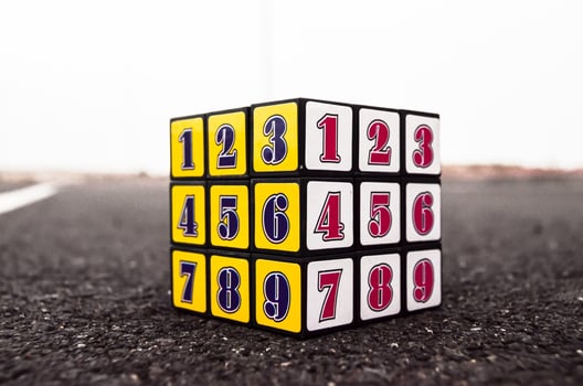 Magic cube on the ground photo