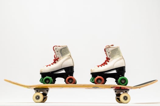 Skateboard on white background photo