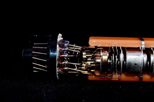 Electric equipment on black background photo