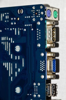 Computer ports closeup photo