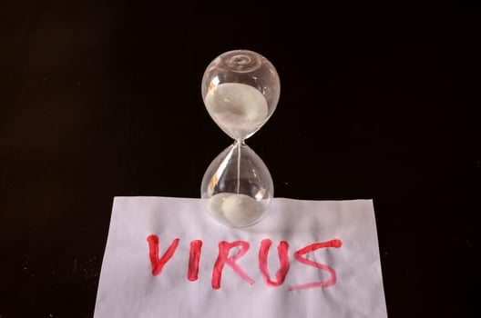 Virus written on paper photo