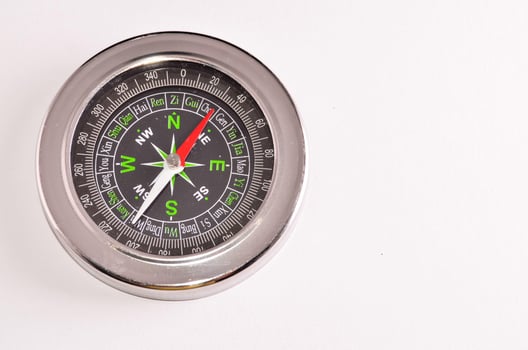 Isolated analog compass photo