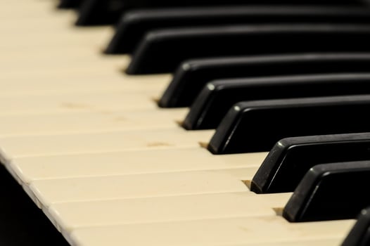 Piano keyboard close-up photo