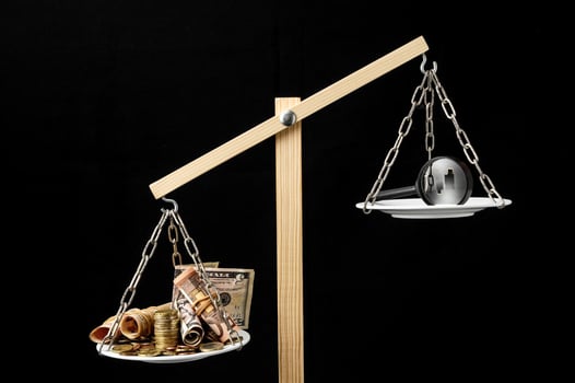 Scale on background photo