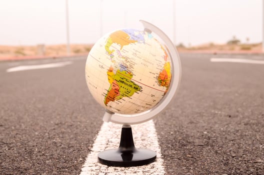 Globe on the ground photo