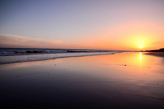 Beach view over the sunset photo