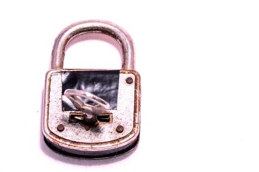 Padlock on white background photo