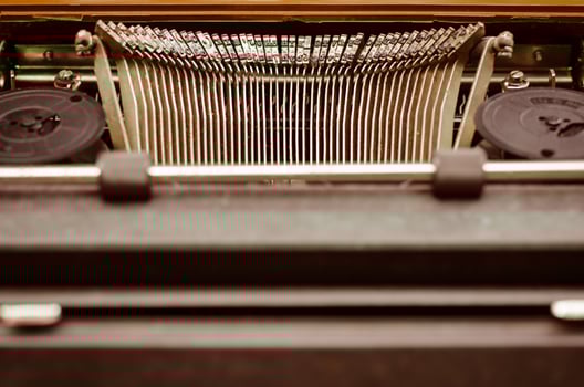 Old English Typewriter in Warm Vintage Tone photo