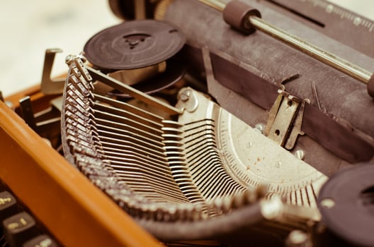 Old English Typewriter in Warm Vintage Tone photo