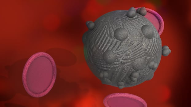 The virus in dark tone 3d rendering for  medicine  and  healthcare content. photo
