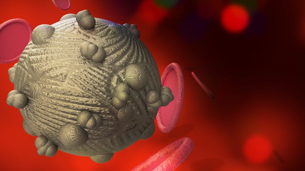 The virus in dark tone 3d rendering for  medicine  and  healthcare content. photo