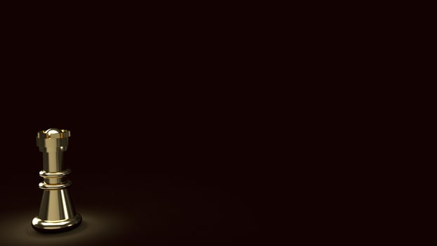 The gold chess in dark abstract image 3d rendering for business content photo