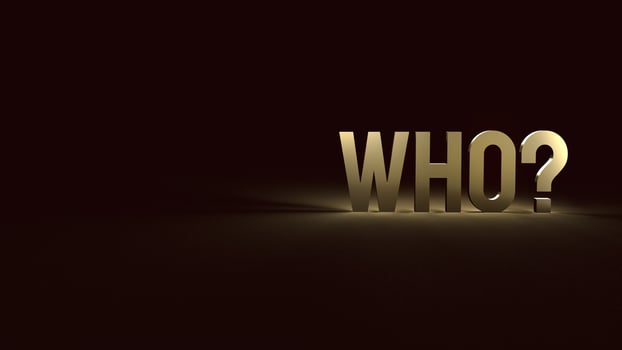 gold who Text  on black background 3d rendering. photo