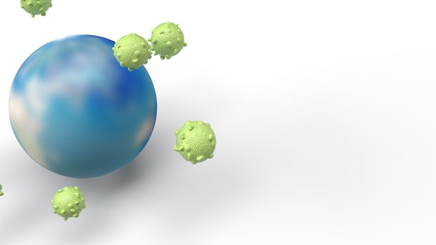 The world  virus 3d rendering for medicine content. photo