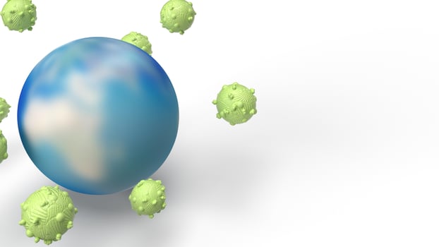 The world  virus 3d rendering for medicine content. photo