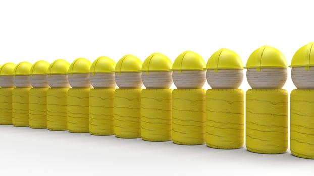 wooden toys on white background  3d rendering for labour day content photo