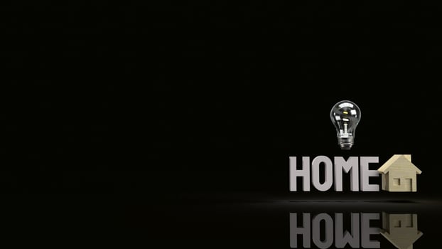 home wood toy and Light bulb for property content 3d rendering. photo
